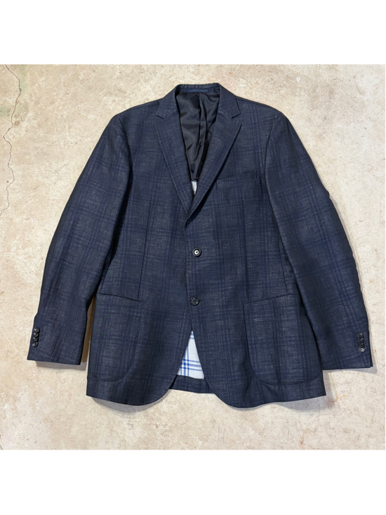 Z Zegna Other - ZZegna Linen Blend Navy Blue Sport Coat Blazer 2 Button Men's Size 54L 44L
